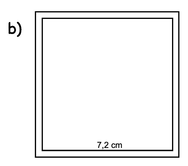 Quadrat mit Seitenlänge 7,2 cm
