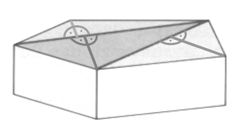 Fünfeckiges Prisma mit in Dreiecke unterteilter Grundfläche